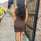 Going Places Mini Dress- Chocolate