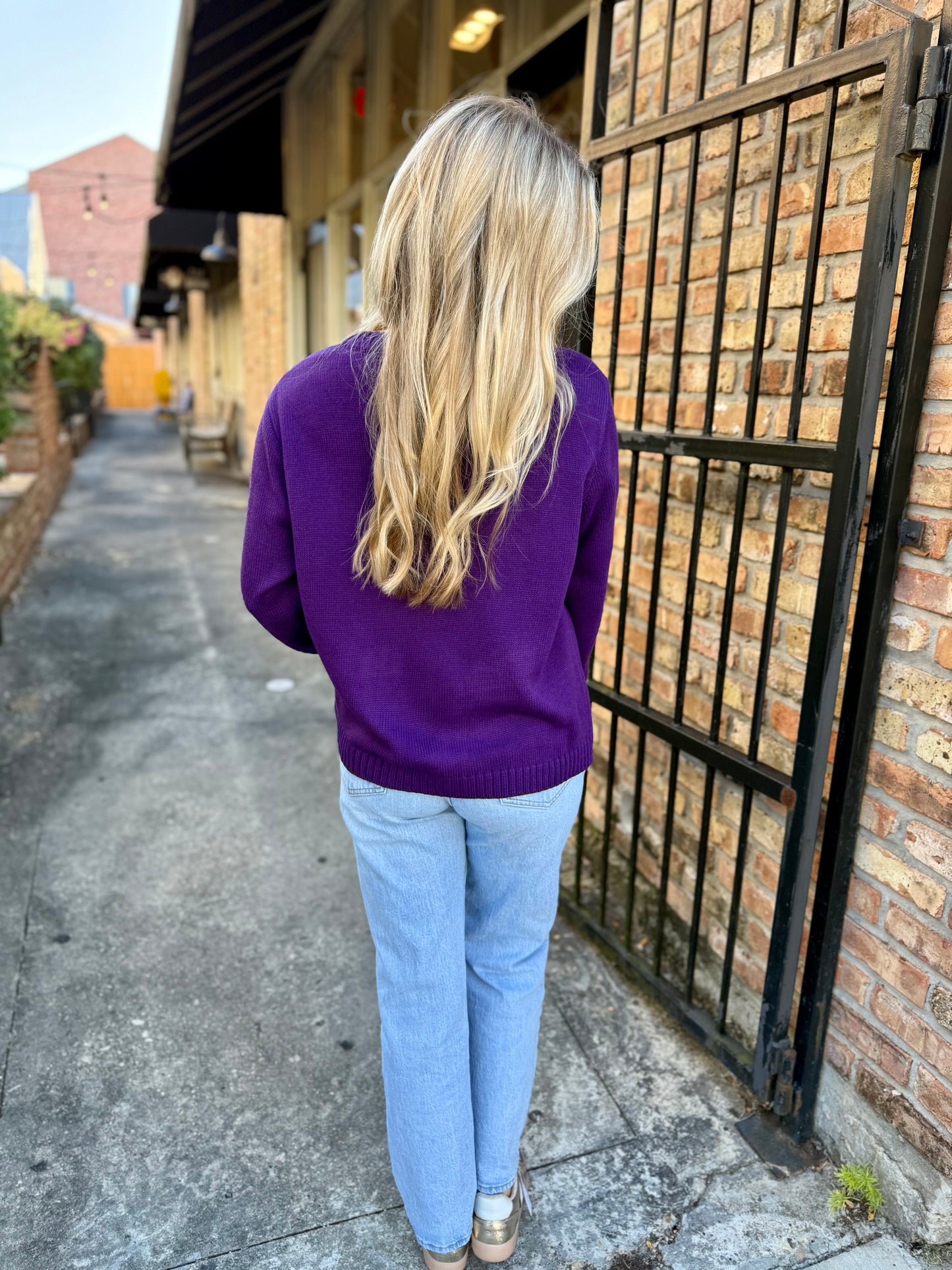 Match Game Day Sweater- Purple