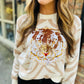 Tiger Print Tiger Head Sweater- White & Tan