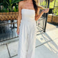 Past Midnight Tube Jumpsuit- Cream