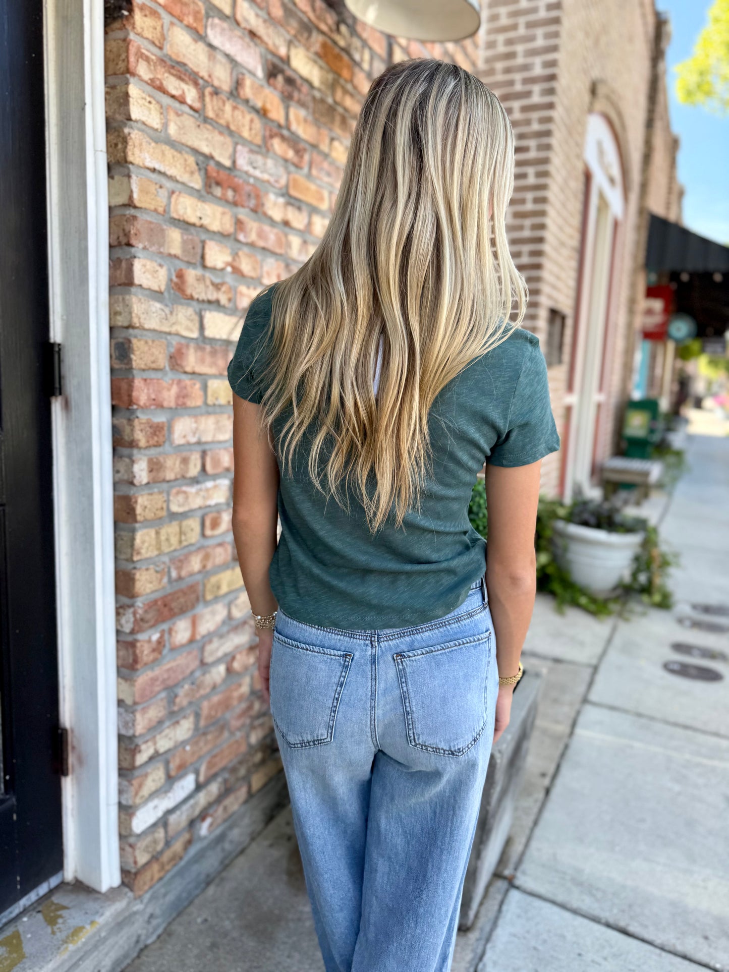 Z Supply Junie Slub Tee- Emerald Cove