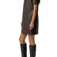 Tatiana Faux Leather Dress- Chocolate