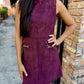 Horse Bit Suede Dress- Merlot