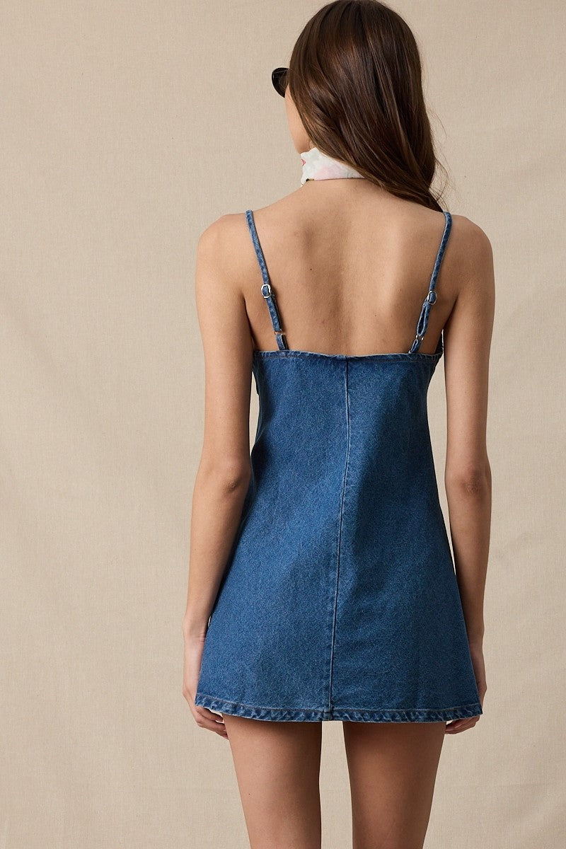 Elle Marie Denim Dress- Blue