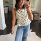 Polka Dot Peplum- White & Green