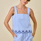 Billiot Scallop Top- Blue