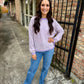 Haley Stripe Knit Sweater- Lavender