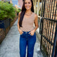 Reece Ribbed Sweater Bodysuit- Mocha