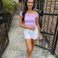 Leslie Off Shoulder Top- Lavender