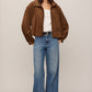 Z Supply Corin Bubble Hem Jacket- Saddle