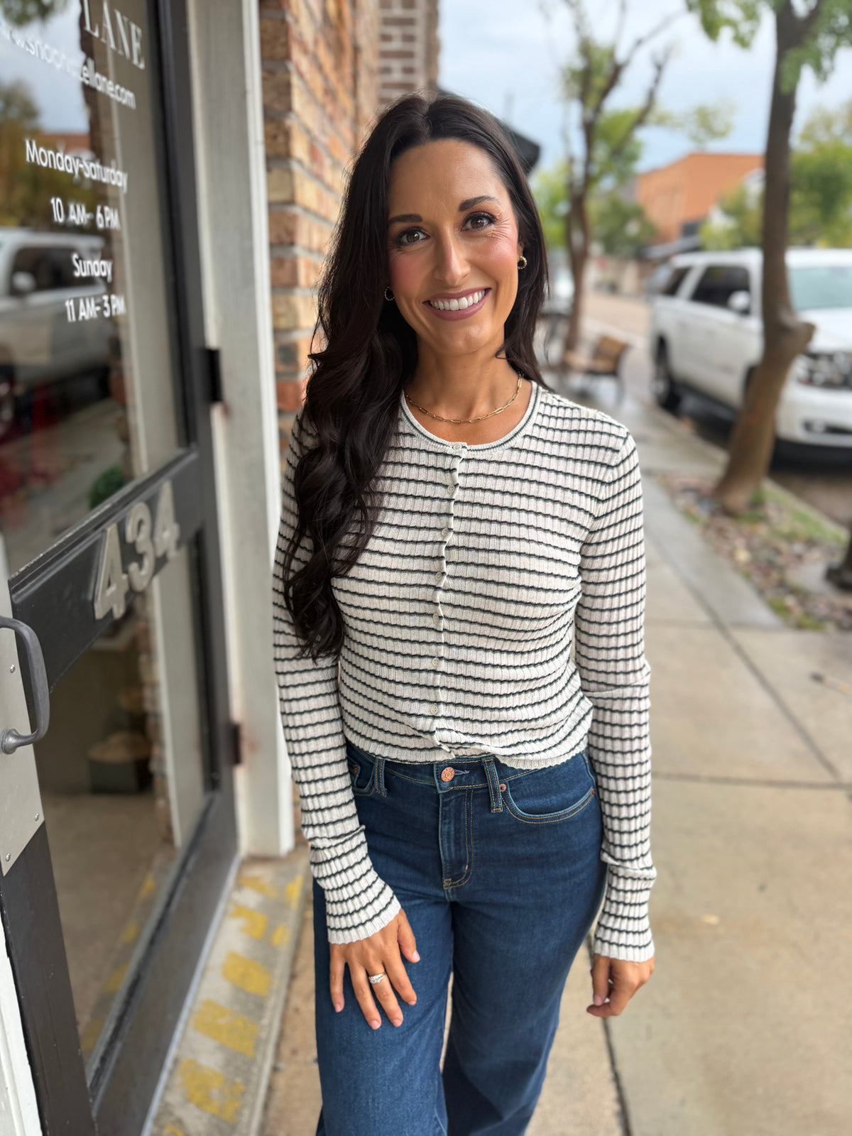 Z Supply Rosanna Stripe Sweater Top- Chalk