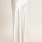 Sage Satin Maxi Skirt- Cream
