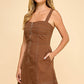 Burg Pleated Mini Dress- Mocha