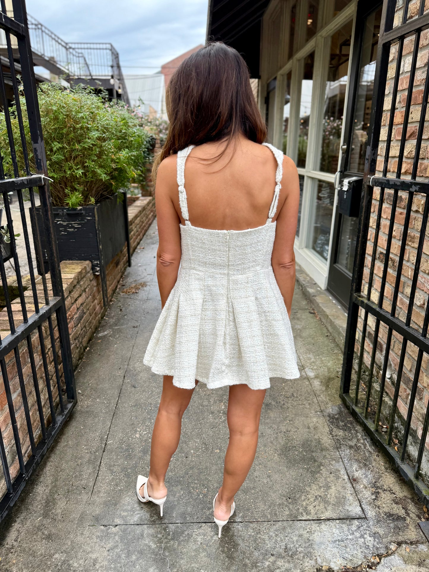 Kylie Romper- White Tweed