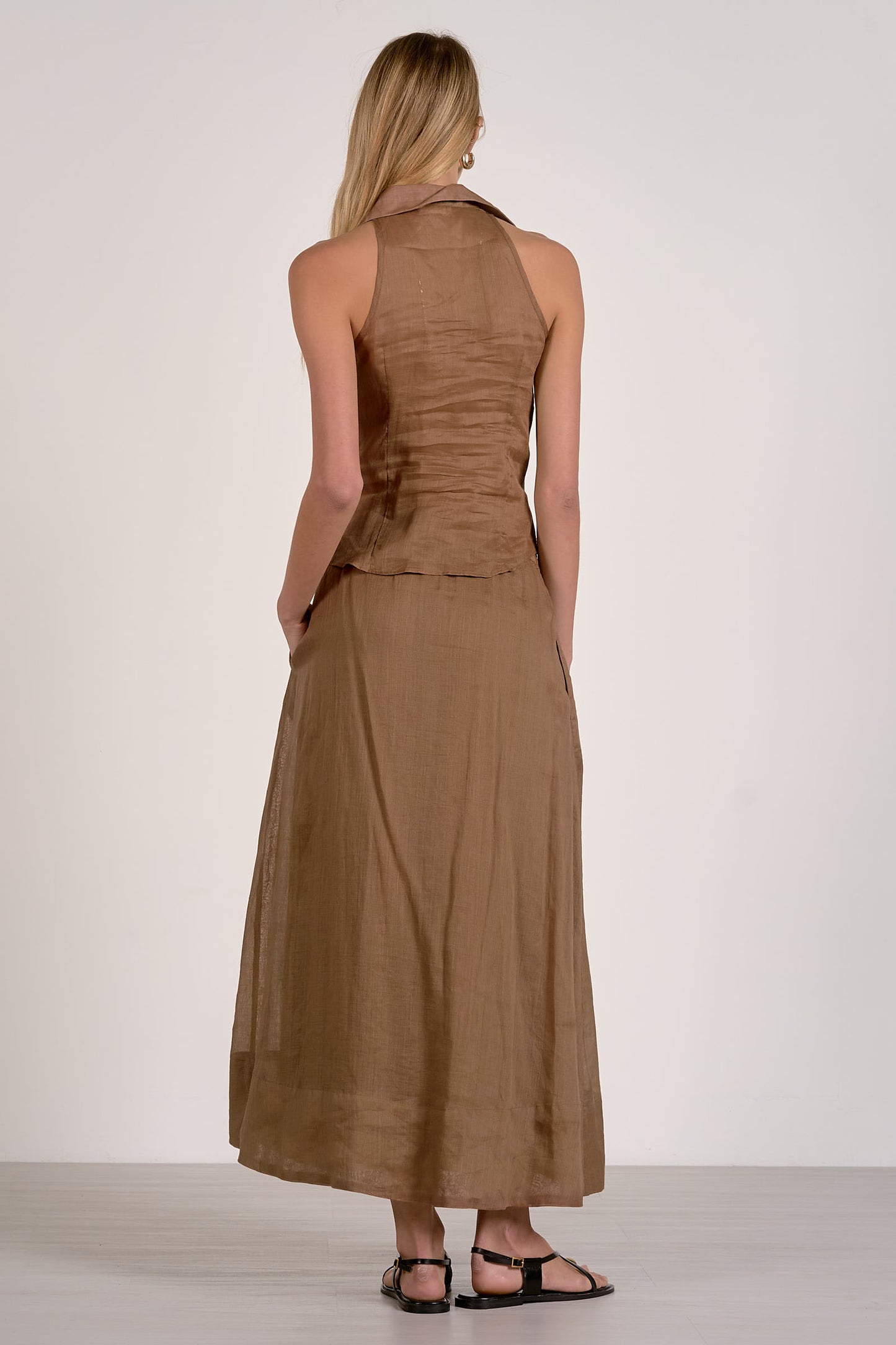 Nancy Collared Halter- Caramel