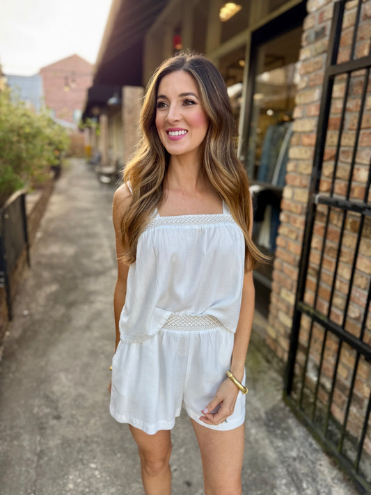 Ferguson Linen Tank- White Wash