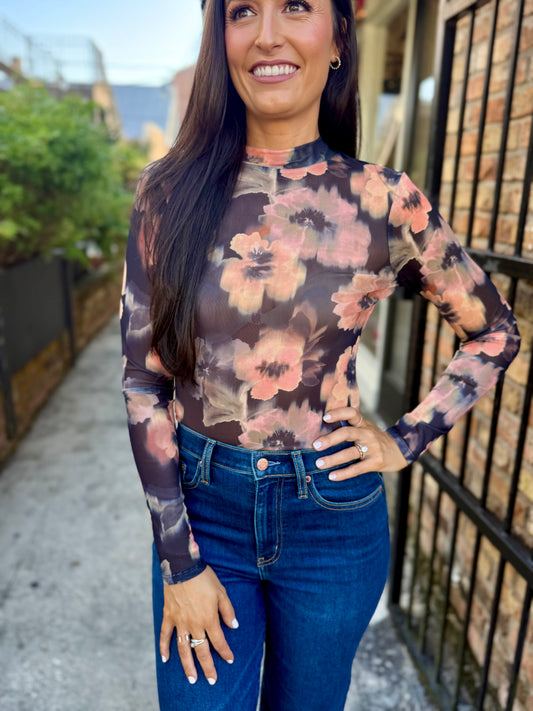 Garden Grit Top- Black Multi