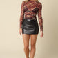 Clara Plaid Mesh Mock Neck Top