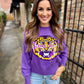 LSU Classic Sequin Sweater- Purple