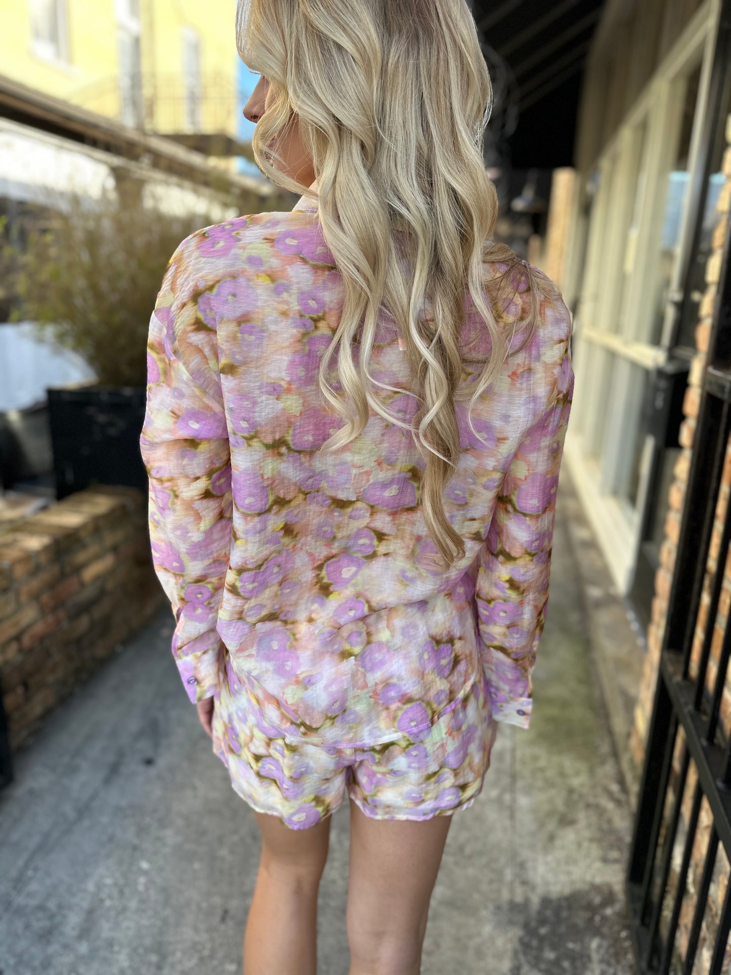 Fiona Floral Button Down- Yellow