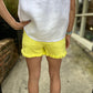 Jane High Rise Denim Shorts- Lemon Drop