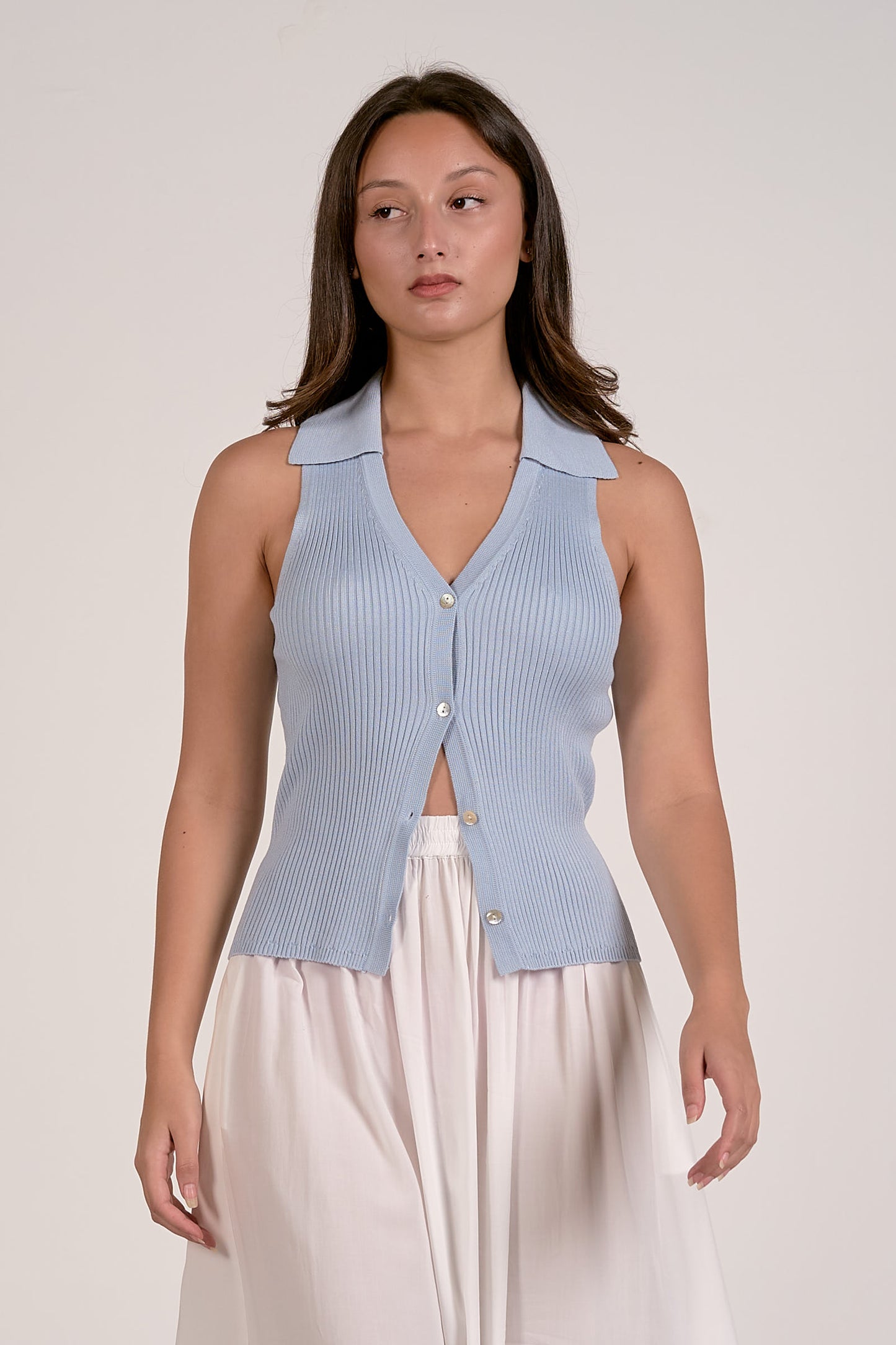Sandy Halter Vest- Light Blue