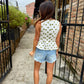 Polka Dot Peplum- White & Green