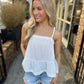 Tiered Gauze Tank- Off White