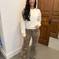Far Out High Rise Wide Leg- Cool Cat