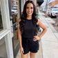 Anahi Drawstring Romper- Black