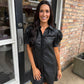 Vivienne Faux Leather Dress- Black