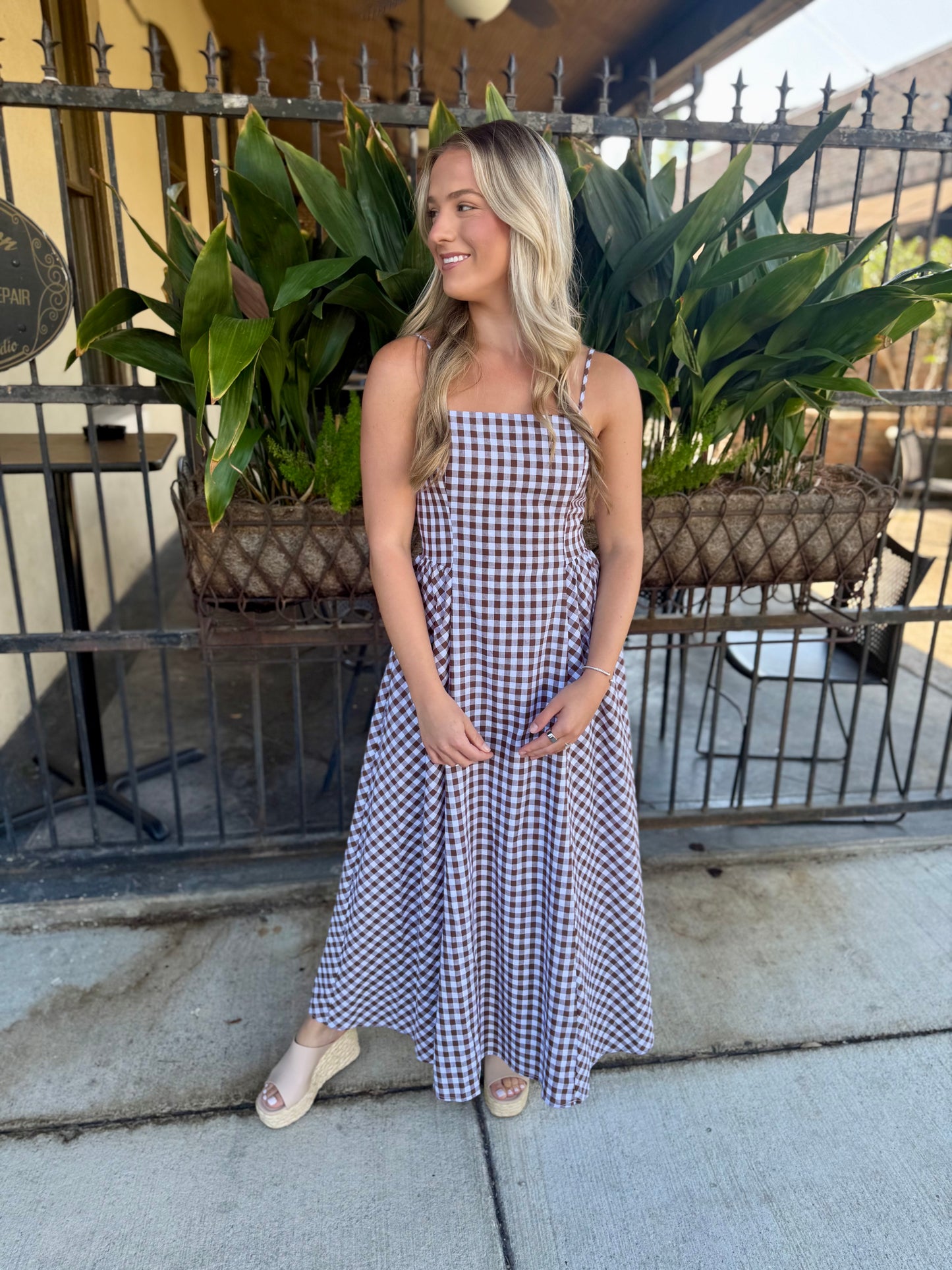 Kalley Maxi Dress- Brown