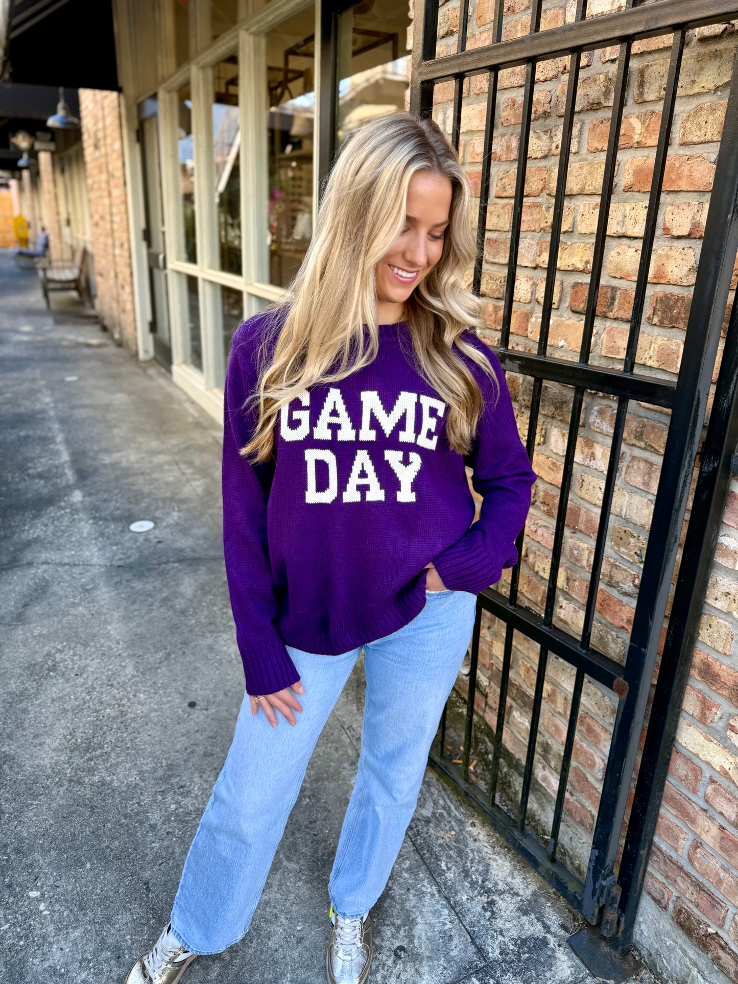 Match Game Day Sweater- Purple
