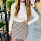 Gossip Girl Plaid Mini Skirt- Brown Multi