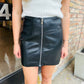 Ingrid Zip Front Mini Skirt- Black