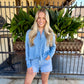 Z Supply Cropped Reese Button Up- Santorini Indigo