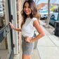 Tiger Print Stretch Mini Skirt