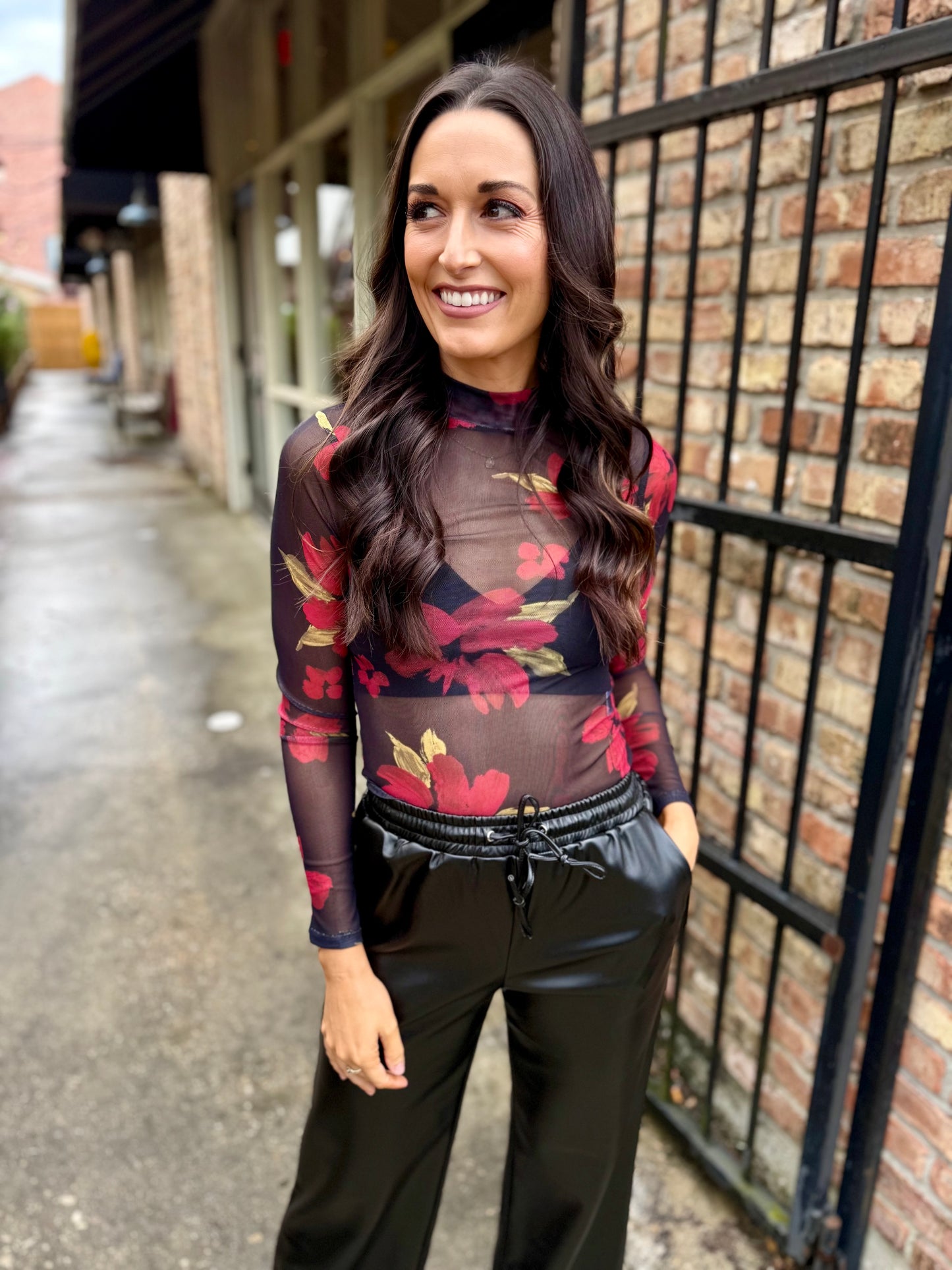 Gypset Glamour Mesh Top- Red Multi