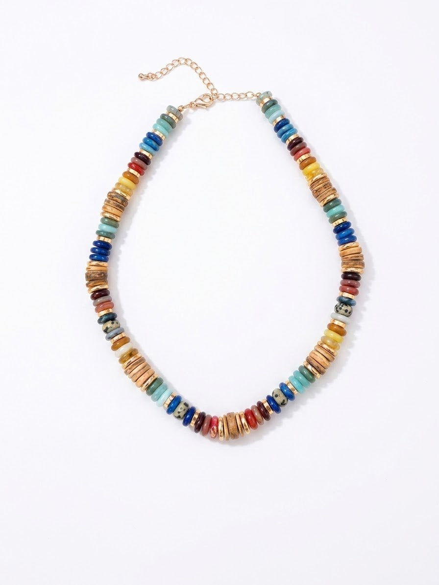 Mix Bead Necklace - Blue