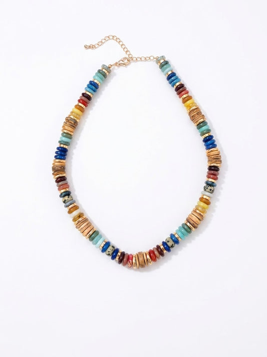 Mix Bead Necklace - Blue