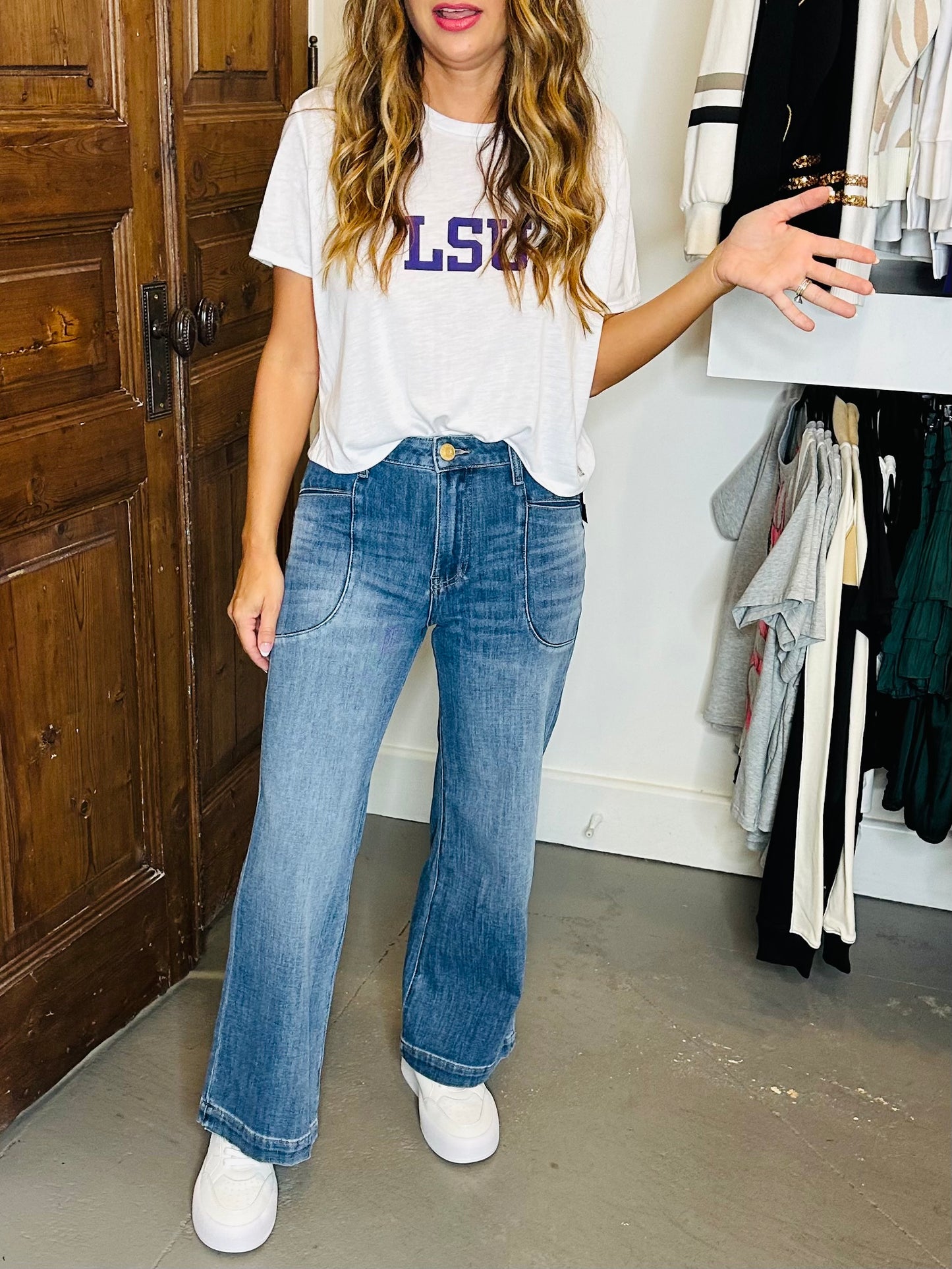 LSU Crop Tee- White