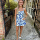 Kyra Mini Dress- Blue Floral