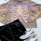 Tonal Skeleton Sweatshirt- Nude