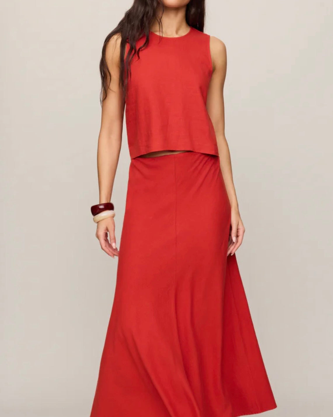 Z Supply Sloane Linen Tank- Chili Pepper