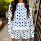 Polka Dot Mock Sweatshirt Top