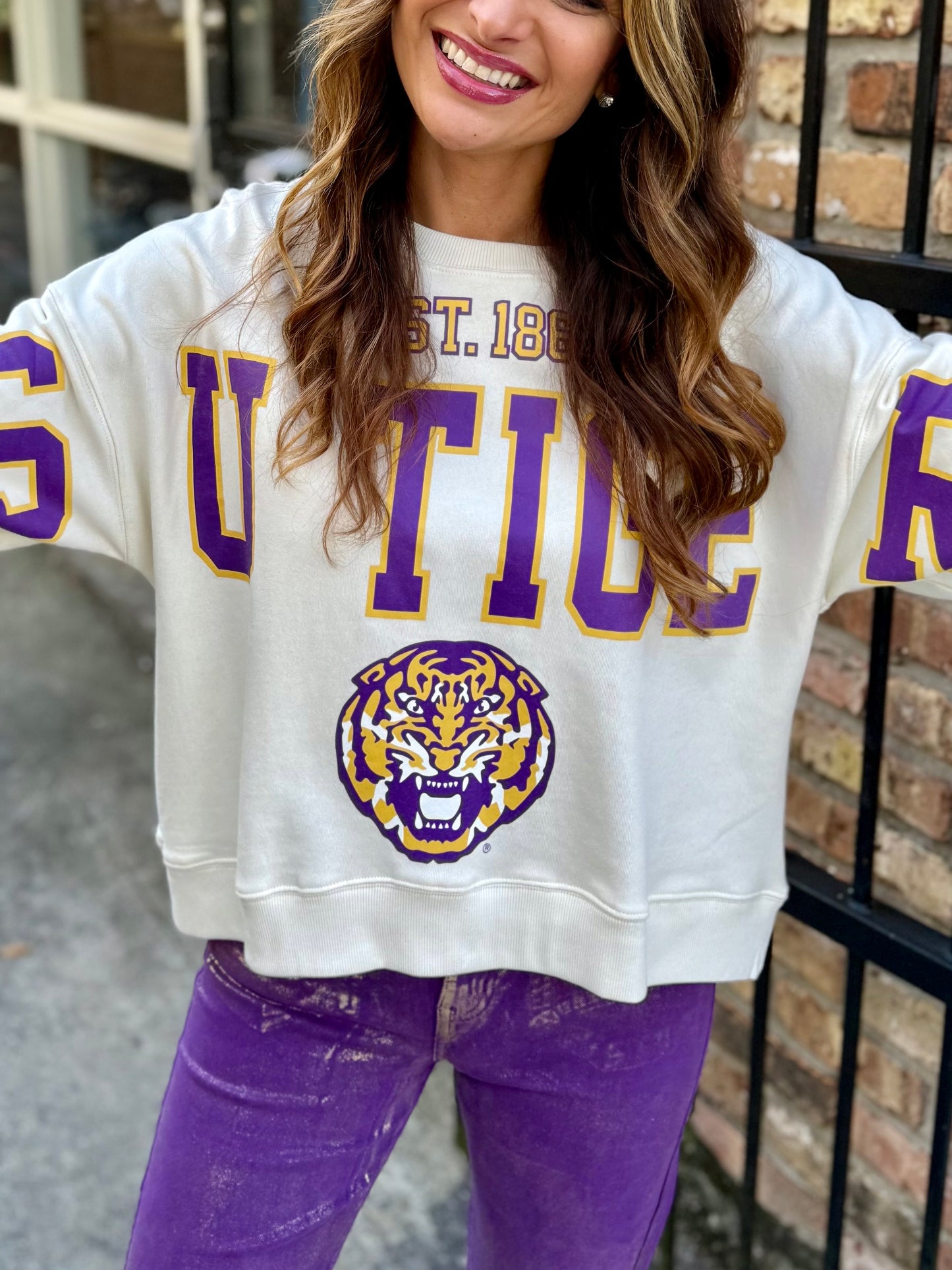 LSU Boxy Crewneck Sweatshirt