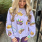 Mardi Gras Icon Sweatshirt- Lavender