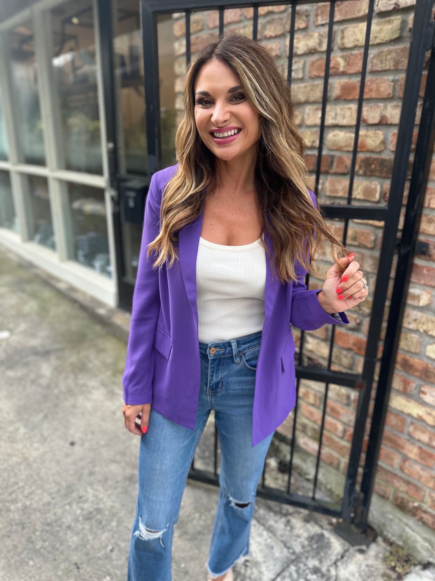 Scarlett Pocket Blazer- Purple