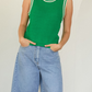 Vanessa Crochet Tank- Green & White