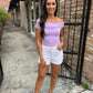 Leslie Off Shoulder Top- Lavender